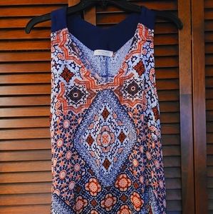 Sophie Rue large blue/orange racer back tank top